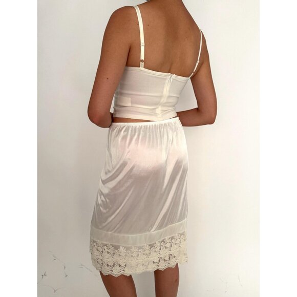 y2k vintage white pink lace ribbon cropped bustier corset crop top made in Italy - Picture 6 of 9